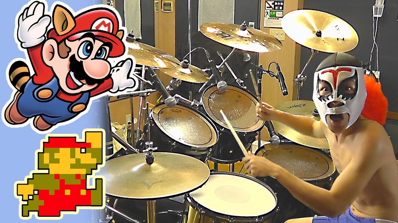 【マリオドラム】スーパーマリオブラザーズ1から3メドレーを激しく叩いてみた！Mario Drums – Super Mario Bros 1 to 3