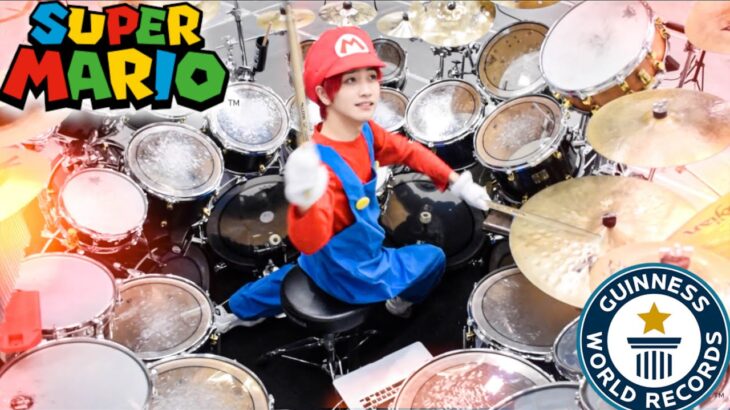 世界一巨大なドラムでマリオメドレー叩いてみた!! 【マリオドラム】  /  A drummer in Super Mario World