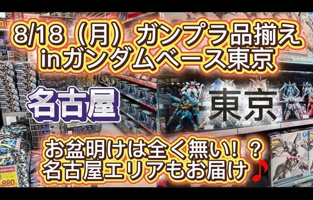 8/18（月）ガンプラ品揃えinガンダムベース東京❗️お盆明けのフリー入場なのに朝から大行列も品揃えは…友人から名古屋エリアのガンプラ品揃えもお届け🎵#ガンプラ再販#ガンダムベース#仮面ライダー龍騎