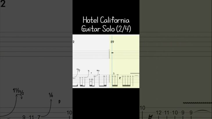 Eagles – Hotel California Guitar Solo Tab (2/4) #shorts #eagles #hotelcalifornia #guitarsolo #tab