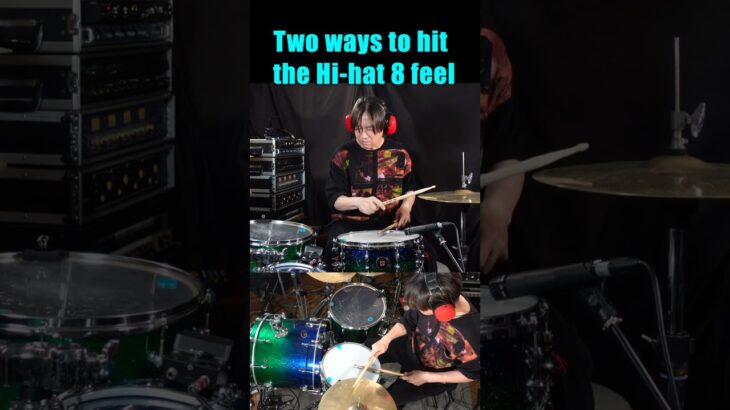 Two ways to hit the hi-hat when using 8 feel 8ビートでハイハットの裏にアクセント付けて打つ2つの方法 #drums #sakaedrums  #hihat