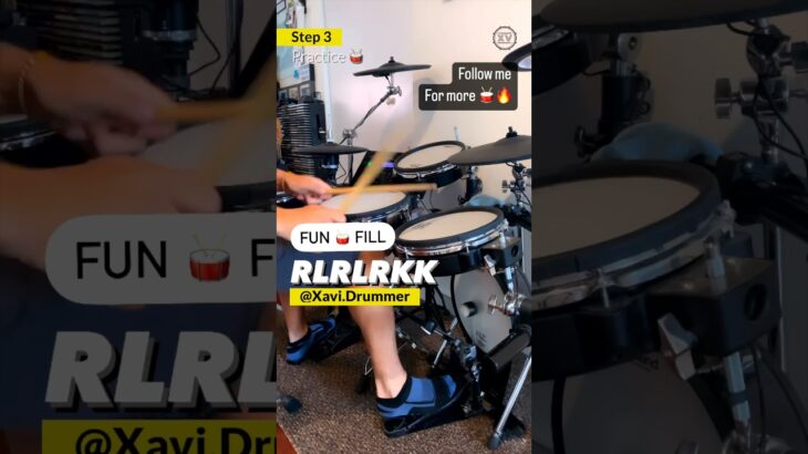 fun Drum Fill – Follow for 🔥 Drum Lessons #xavidrummer #drumeo #vaterdrumsticks #miamidrummer