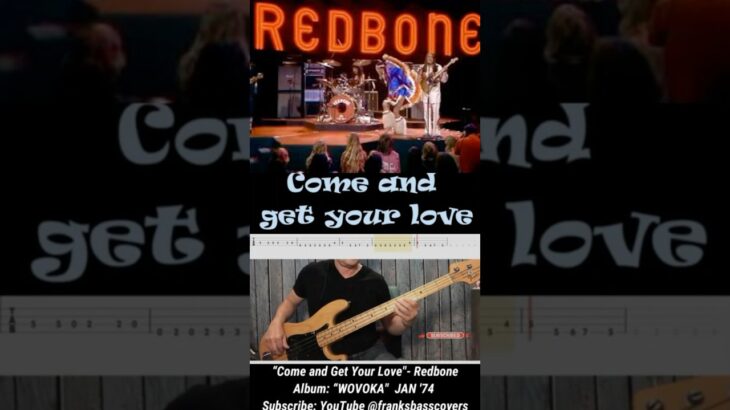 💖 COME AND GET YOUR LOVE – REDBONE – FRANKS BASS COVERS #shorts2025