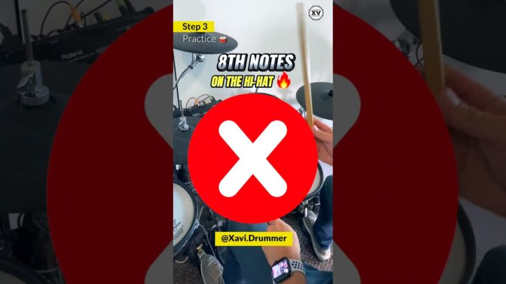 How to play the HI HAT Correctly! – Follow for More Drum Lessons ✅ #xavidrummer  #paradiddle #drumeo