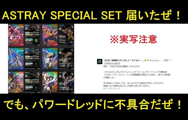 【実写開封動画】アーセナルベース ASTRAY SPECIAL SETが届いたので中身を見ていく動画。パワードレッドが次のアプデまで使えない悲しみ。