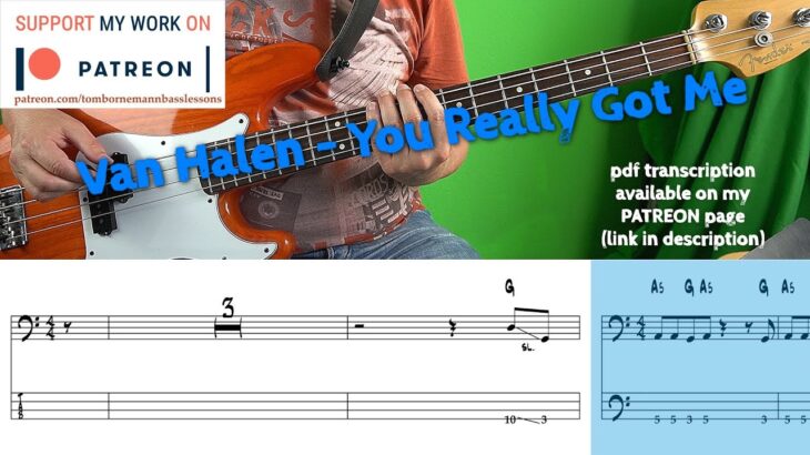 Van Halen – You Really Got Me (Bass cover with tabs)