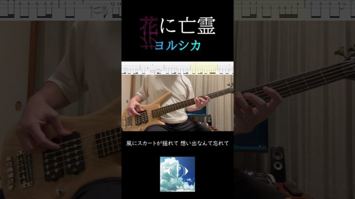 【ベースで弾いてみた】花に亡霊 / ヨルシカ【tab譜つき】　#shorts