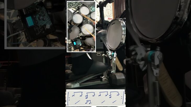 16th bass drum double stroke rhythm w/8th note hand pattern/5#drums #爵士鼓 #drumlessons #爵士鼓教學