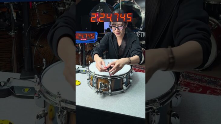 Changing drumheads like The Flash with EVANS Pull Cord Drum Key!. #evansdrumheads #drummergirl