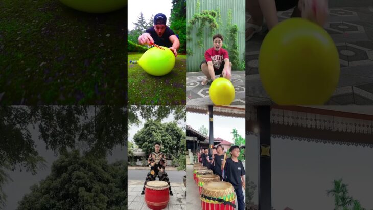 Pertunjukan drum seni & Memotong balon berlapis 🥁&🎈