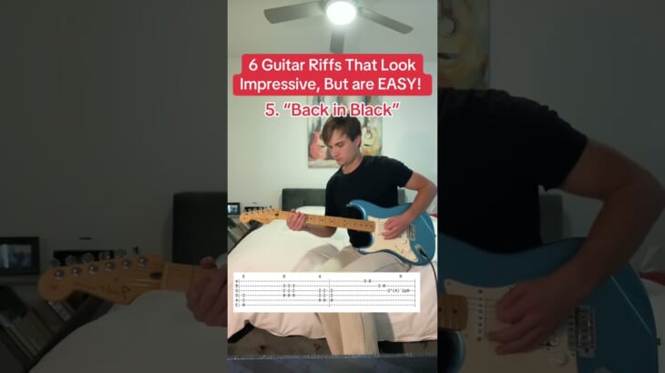 6 Guitar Riffs That Look Impressive, But are EASY! #guitartok #guitar #musiciansoftiktok #fyp